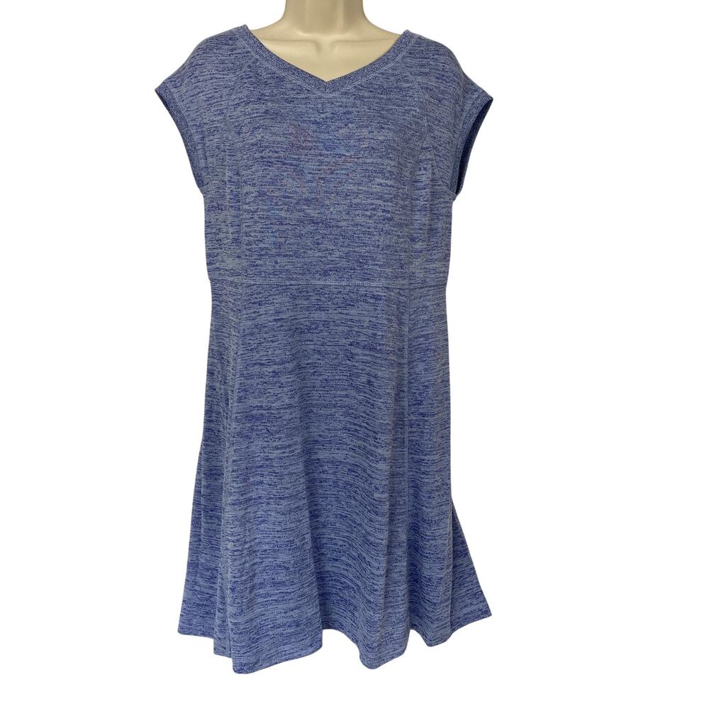 Talbots Dress Womens Small Heathered Blue Knit V Neck T-Shirt Casual Summer Fit‎